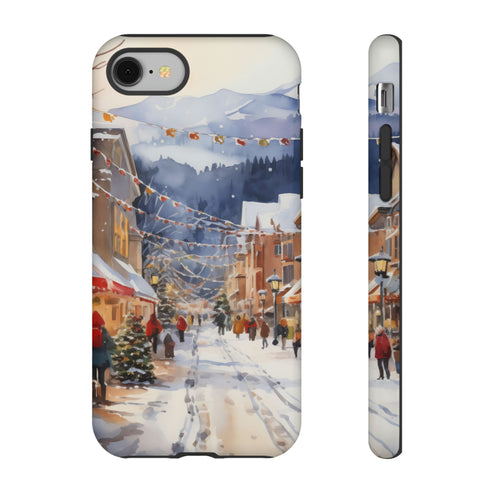 Bustling Victorian Christmas Market - Impact Resistant Phone Case iPhone 8 Matte